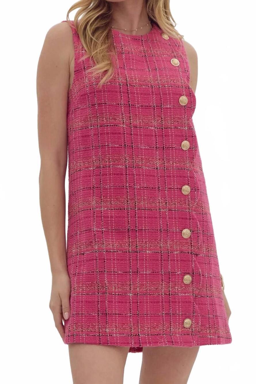 NEW ENTRO elle dress in hot pink